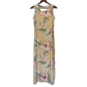 Tommy Bahama 100% Silk Women’s Maxi Dress Size Small Sleeveless Floral Hawaiian